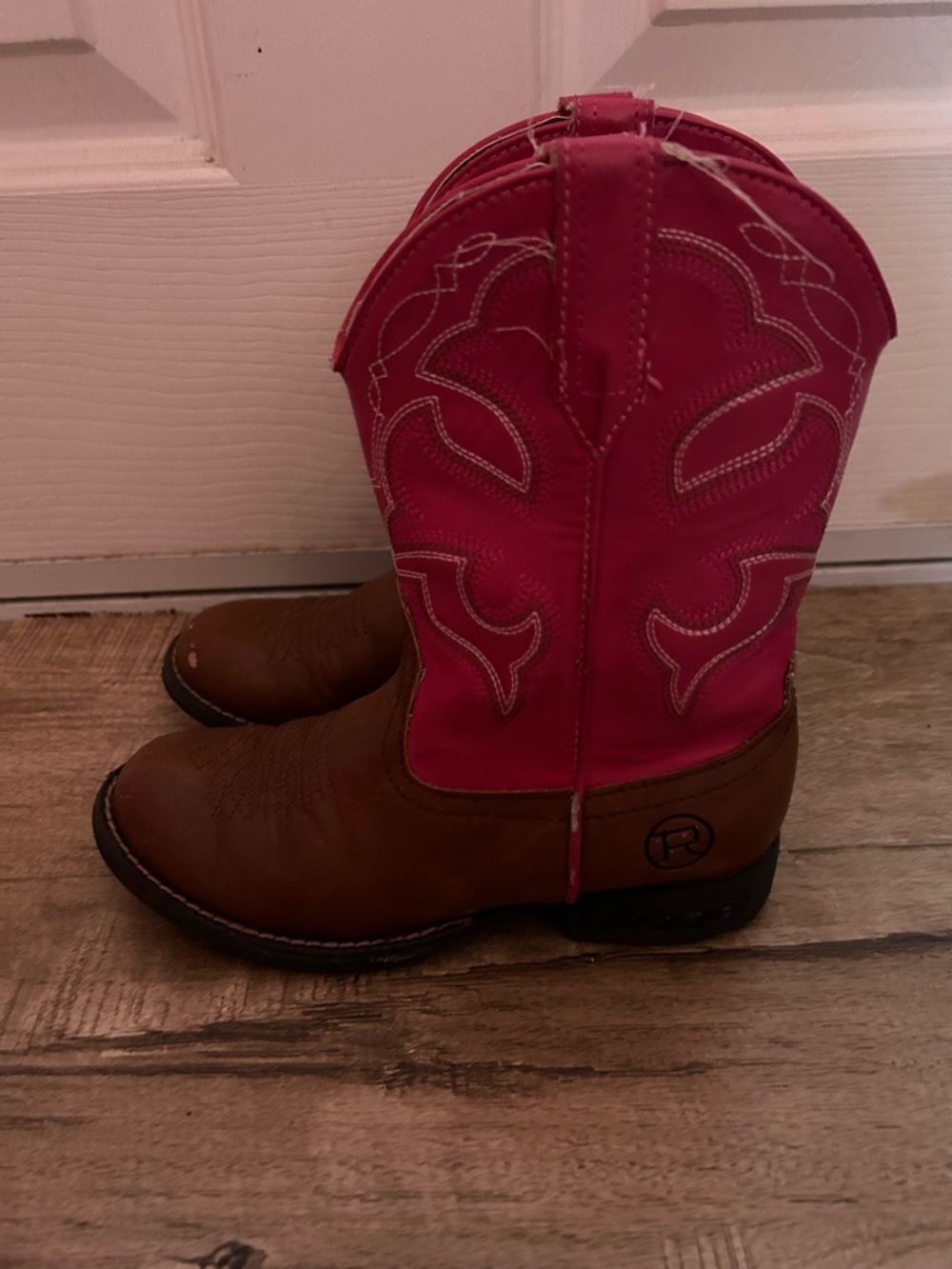 Roper Kids Brown and Pink Western Cowboy Boots